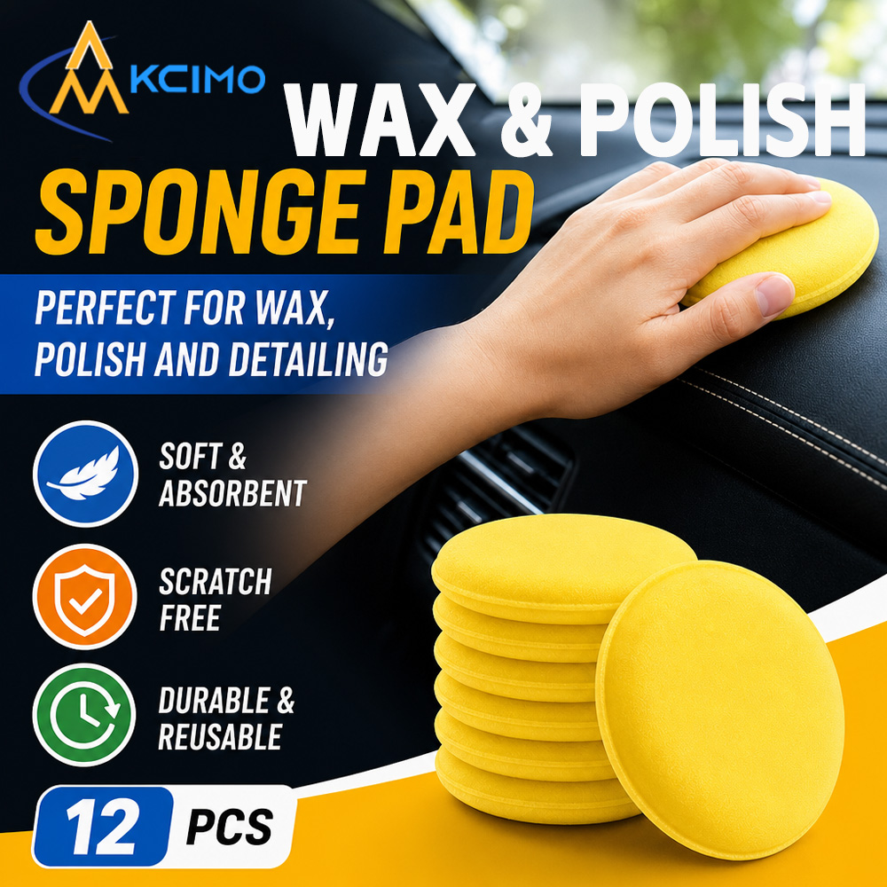 Wax Applicator Pad - 12 stuks herbruikbare gele ronde polijstsponsjes,